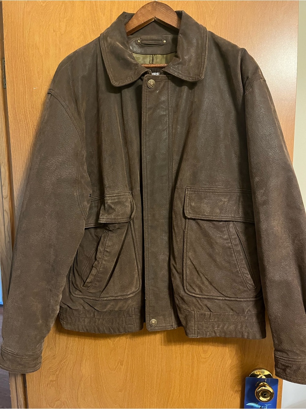 Vintage Wilsons Leather Brown Suede & Olive Lined Men's Jacket